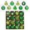 Valery Madelyn St Patricks Day Decorations Shamrock Tree Ornament Set, 28pcs 1.57inch Hanging Ball Ornament Irish Festival Decor, Good Luck Clover Green Gold Christmas Ball for Party Home Spring